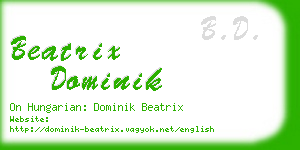 beatrix dominik business card